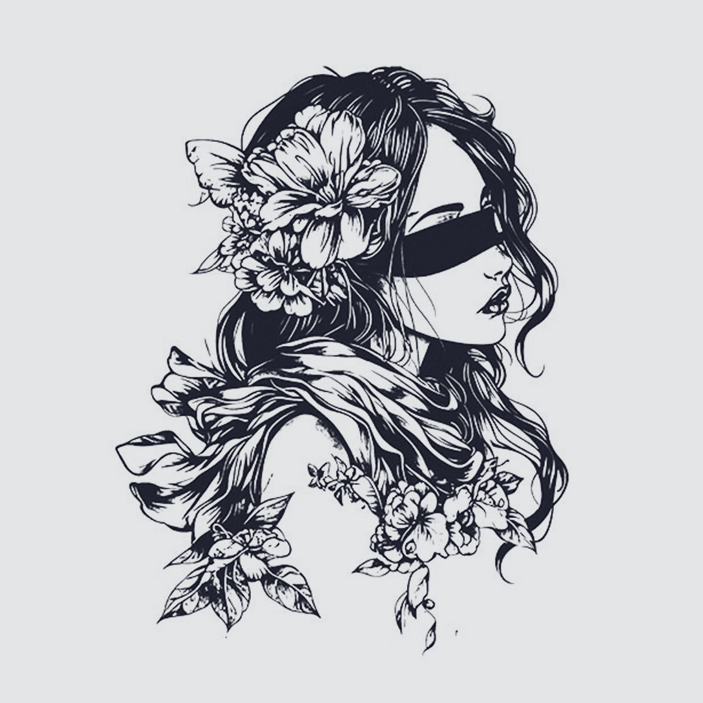 Veil of Bloom <br>10-15 napig tartó ideiglenes tetoválás <br>(105 x 180 mm) - Image 2